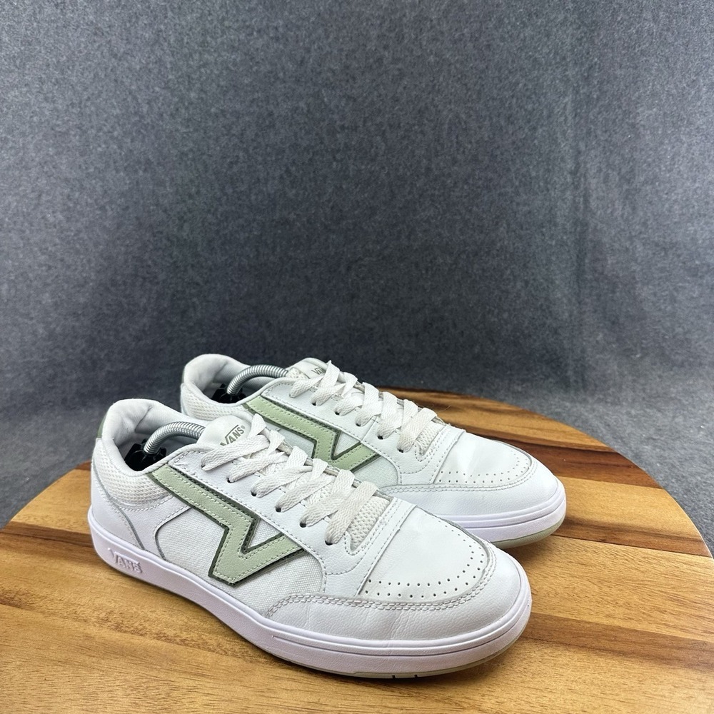 Vans Womens Lowland Cc Sport White Light Green Leather Skate Shoes Size 9 - Picture 2 of 10